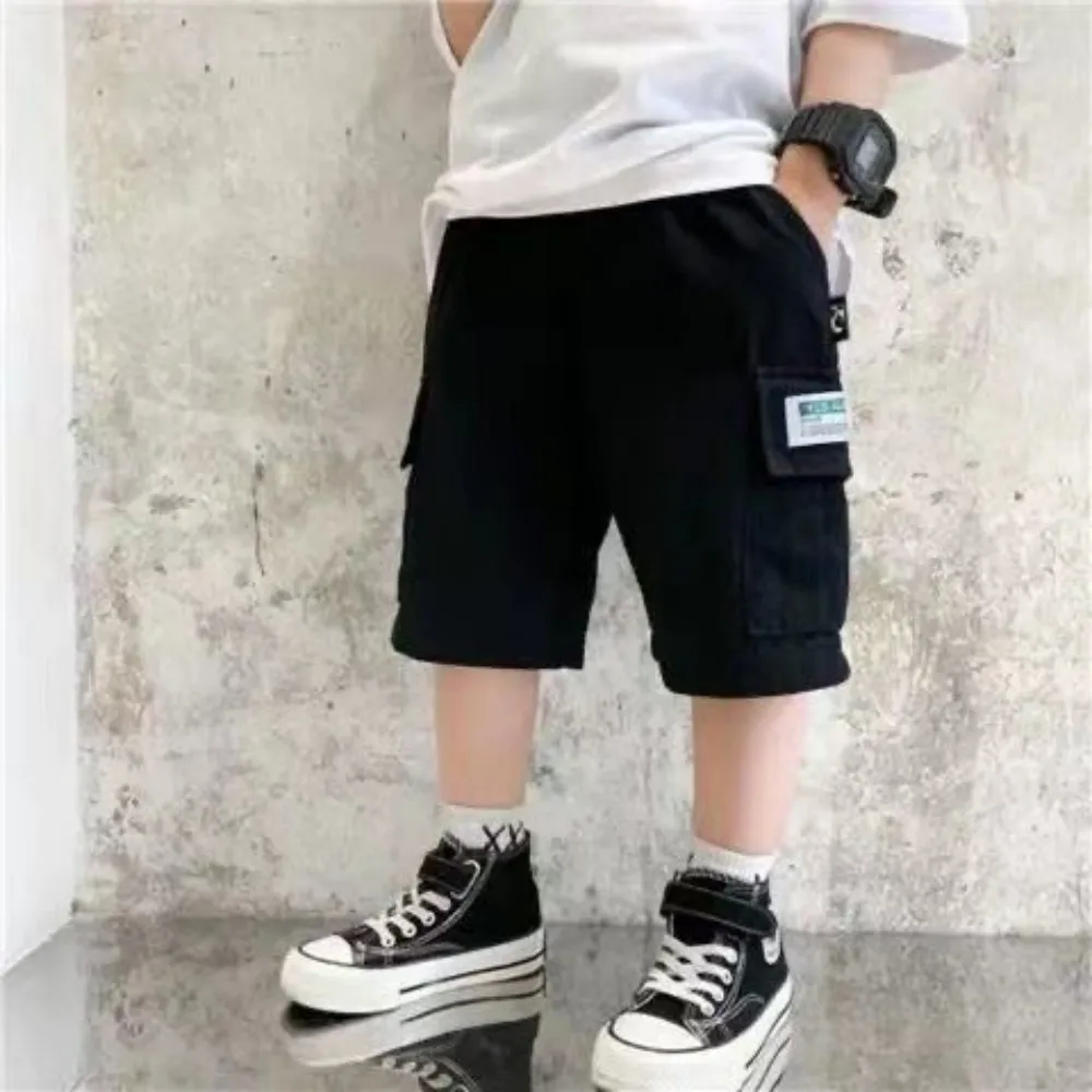Boys Shorts Summer Kids Loose Trousers Teen Boys Casual Thin Multi-Pocket Cargo Short Pants Children's Cotton Pants boys shorts