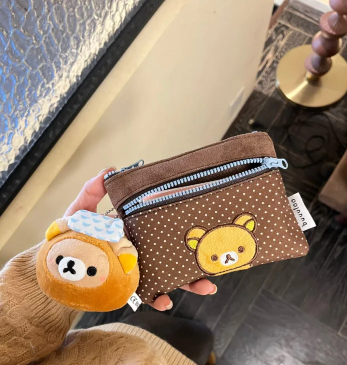 2026 Rilakkuma Damen Kartenhalter Dokumentenorganizer Führerscheinhülle Mini-Geldbörse Kartenetui Münzbeutel Tragbare Tasche Ohne Anhänger – Detail 1