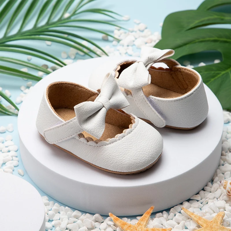 Baby Shoes Infant Baby Girls Soft Sole Bowknot Princess Wedding Dress Flats Prewalker Newborn Light Baby Sneaker Shoes
