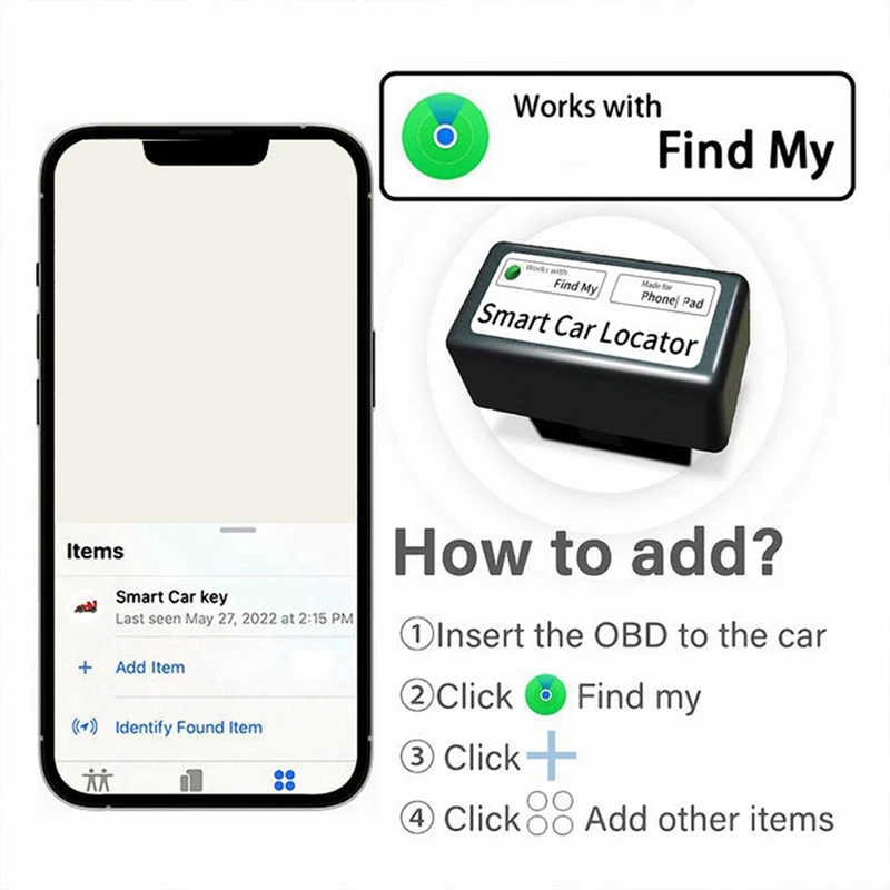 A30P-Mini Tracker For Car OBD2 GPS Locator With Find My APP For Itag OBD GPS Monitor Tracker Vehicle