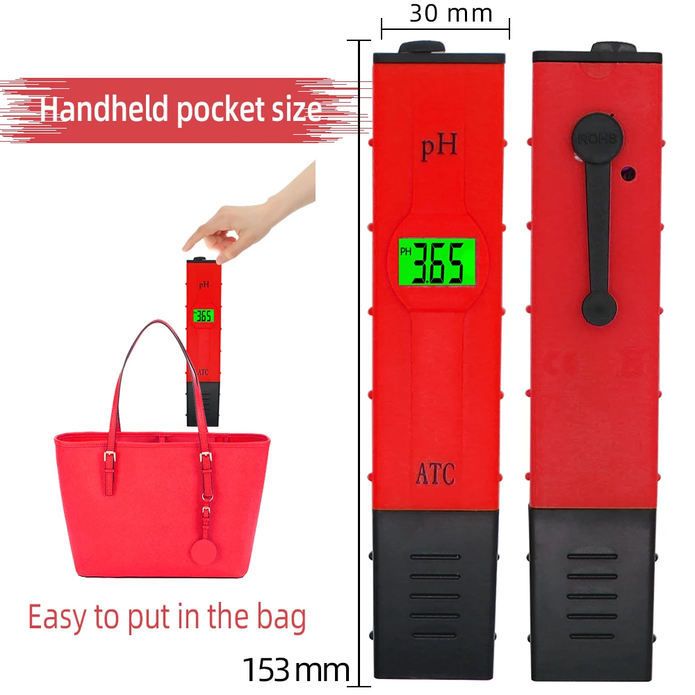 High Accuracy PH Meter LCD Backlight Digital Water Quality Detector Original Pocket Pen Water Analyzer Drinking Pool