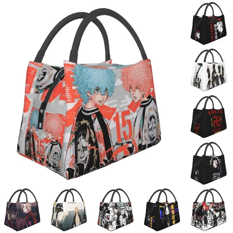 

Tokyo Revengers Insulated Lunch Bag for Women Leakproof Anime Manga Thermal Cooler Bento Box Beach Camping Travel Shoulder Bag
