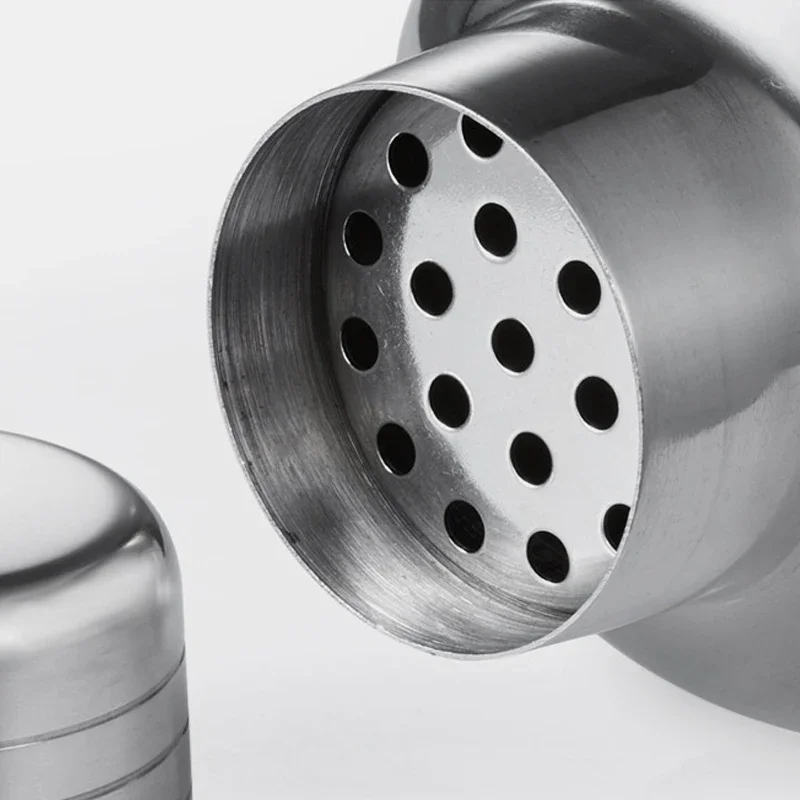 Cocktail Shaker 750ml/600ml Stainless Steel Bar Set With Wooden Rack