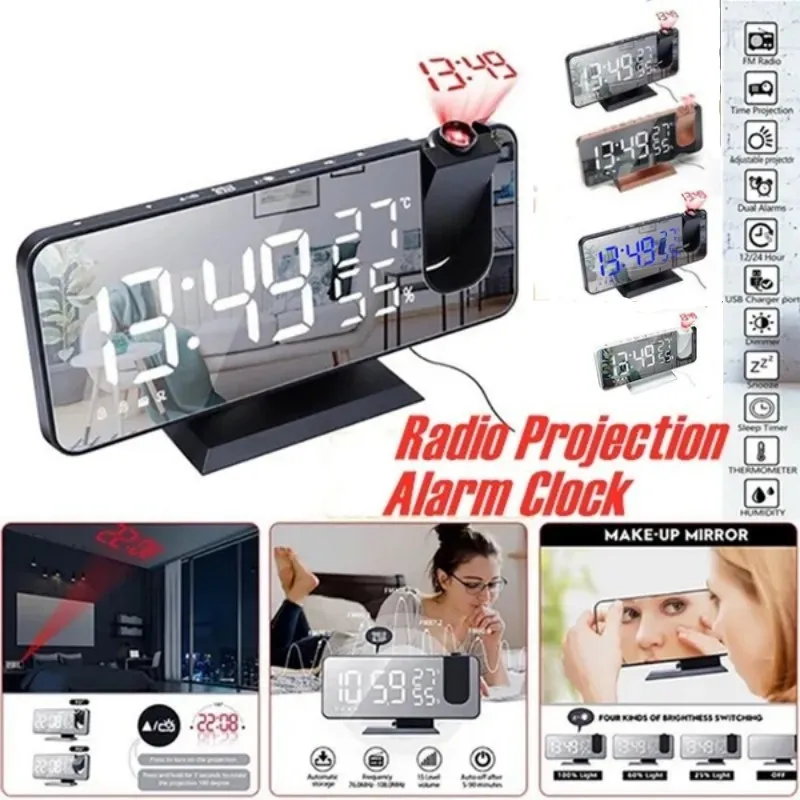 LED180ProjectionFMRadioLEDDigitalSmartAlarmClock