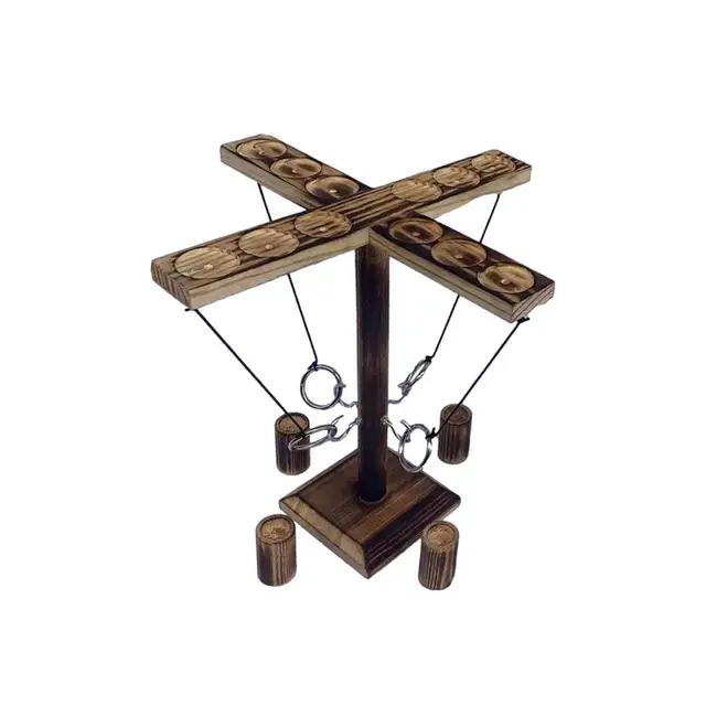Ring Toss Games for Kids Adults Home Party Drinking Games Fast-paced Handheld Wooden Board Games Shot Ladder Bundle Outdoor Bars 1