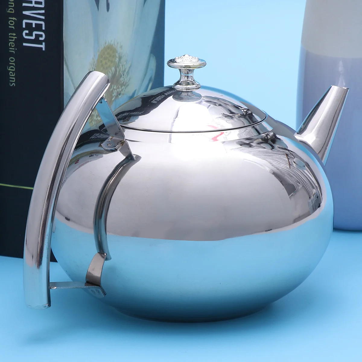

Stove Tea Kettle Container: 2 Belly Shaped Teapot Stainless Steel Water Teapot with Filter for Stovetop
