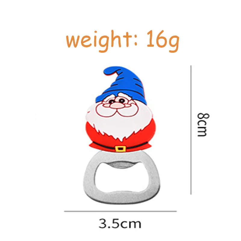 Christmas Beer Opener Santa Snowman Bottle Openers Silicone Stainless Steel Bottle Opening for 2025 Navidad Party Decor Supplies