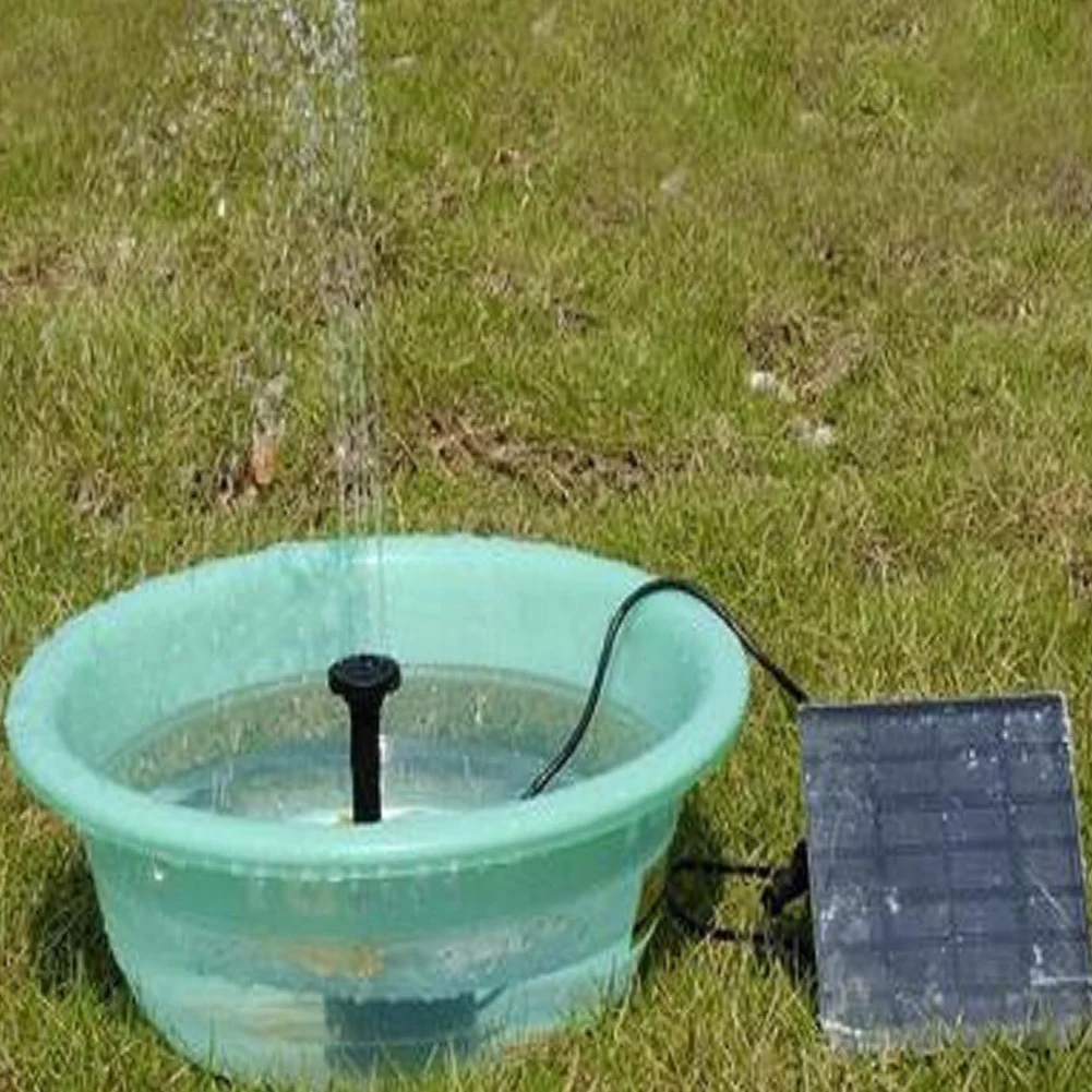 1.2W 태양광 분수 200L/h 6개 노즐 포함 태양광 연못 펌프, 110cm 리프트, 조류 목욕장, 연못, 정원, 어항용 태양광 패널 워터 펌프