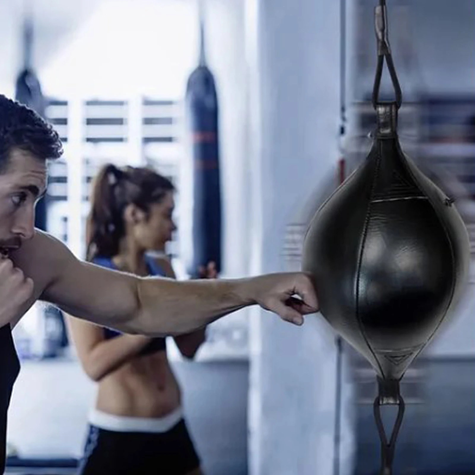 Double End Punching Bag PU Leather Musculation Training Sandbag Muay Thai Punch Boxing Ball Gym Fitness Sports Equipment
