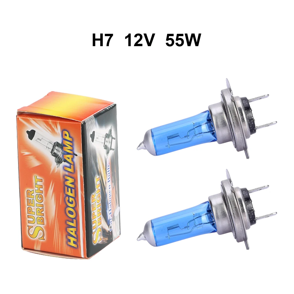 2Pcs H7 Halogen Lamp 12W 100W 6000K Led halogen Super White Car Light bulbs Headlights Auto Lamp Parking Cars h7 headlights ligh