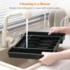 Silverware Drawer Organizer, Expandable BPA Free Utensil Tray for Kitchen, Adjustable Flatware and Cutlery Holder 6