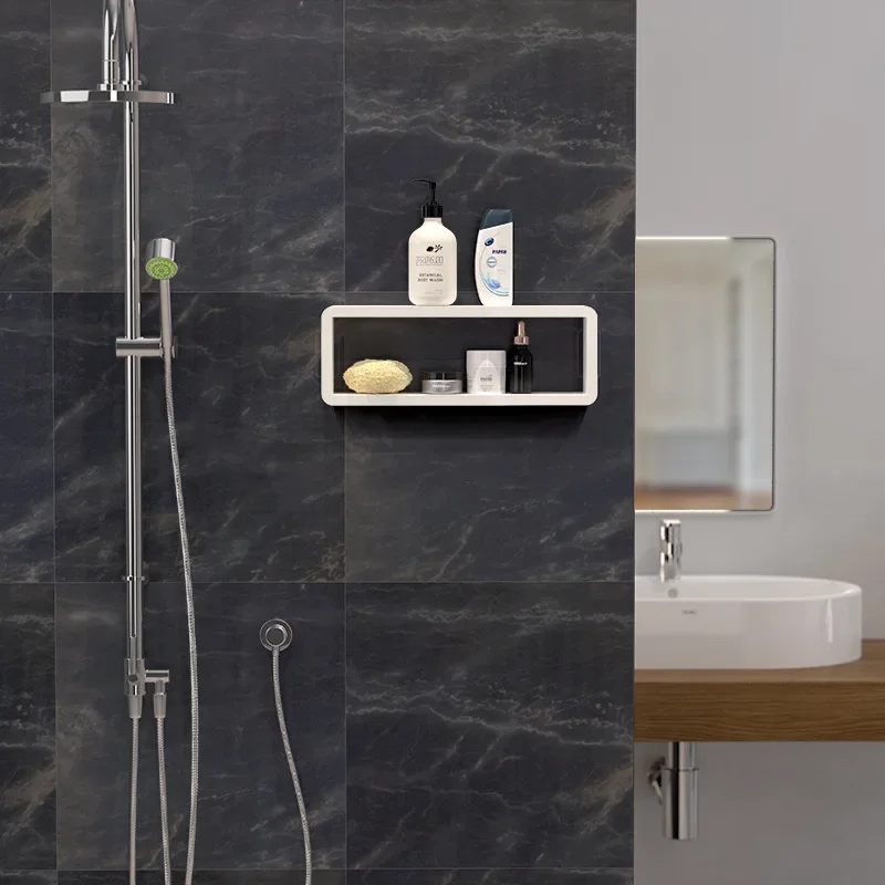 

Plastic Bathroom Wall Racks Waterproof Corner Shelf Cosmetics Holder Floating Shelves Bathroom Caddy Frame Free Shipping