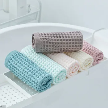 Pure-Color Cotton Waffle Towel – Lightweight, Breathable & Lint-Free 1