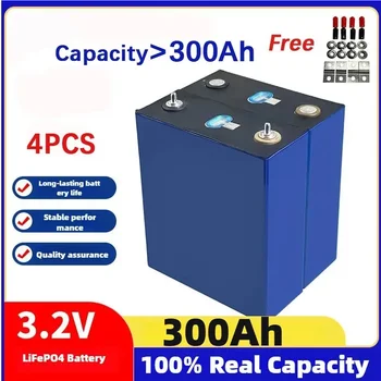 4PCS 3.2V 300ah Lifepo4 Cell Aluminium Prismatic Shell Battery For DIY 12V 24V 48V Lithium Battery Pack for Solar RV Inverter