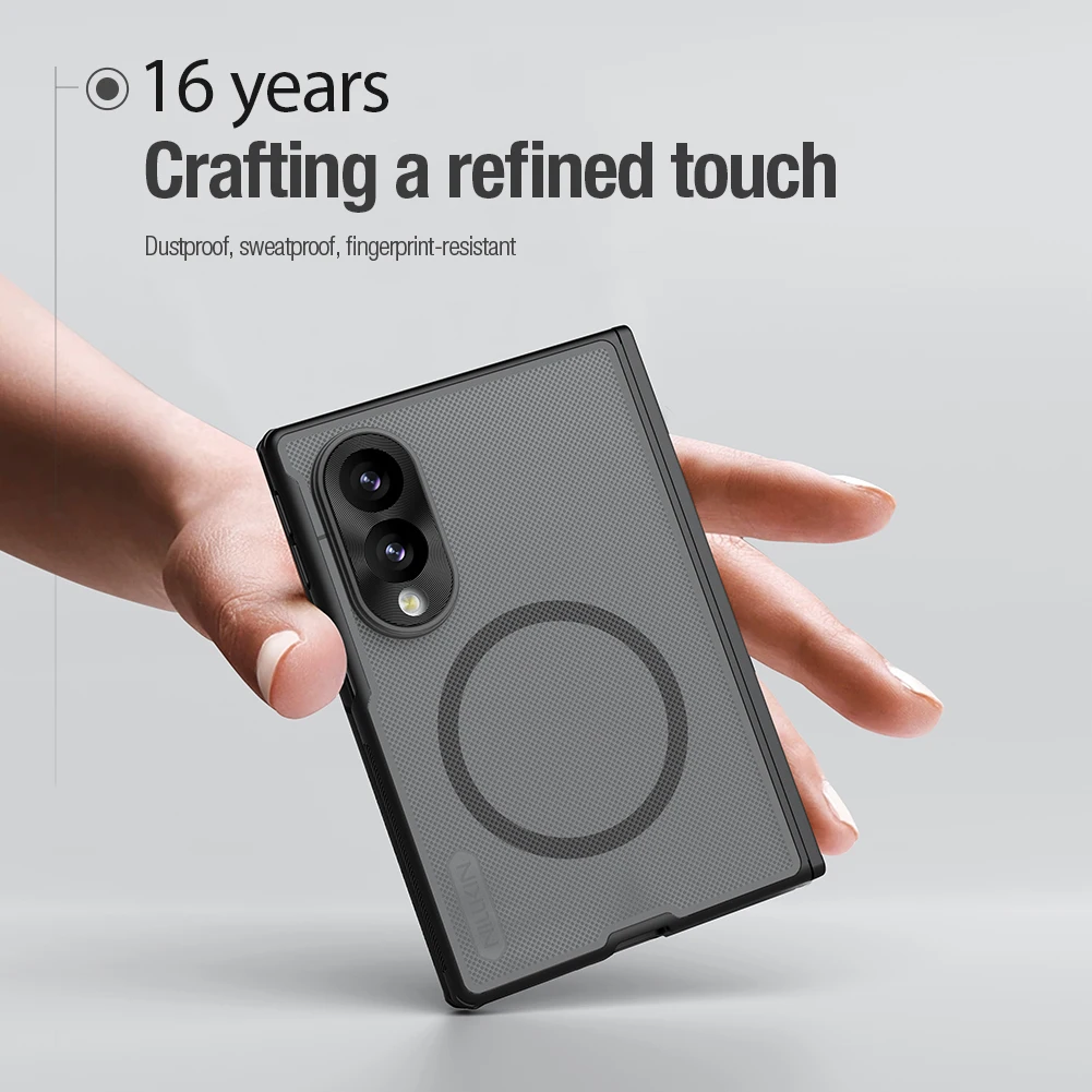 NillKin Super Frosted Shield Magnetic Fold Case with Hinge Protection and MagSafe Compatibility