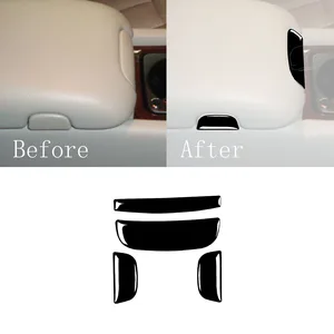 Armrest Box Buttons Decorative Sticker Cover Trim for Benz C Class W203 2005 2006 2007 Car Interior Accessories ABS Black