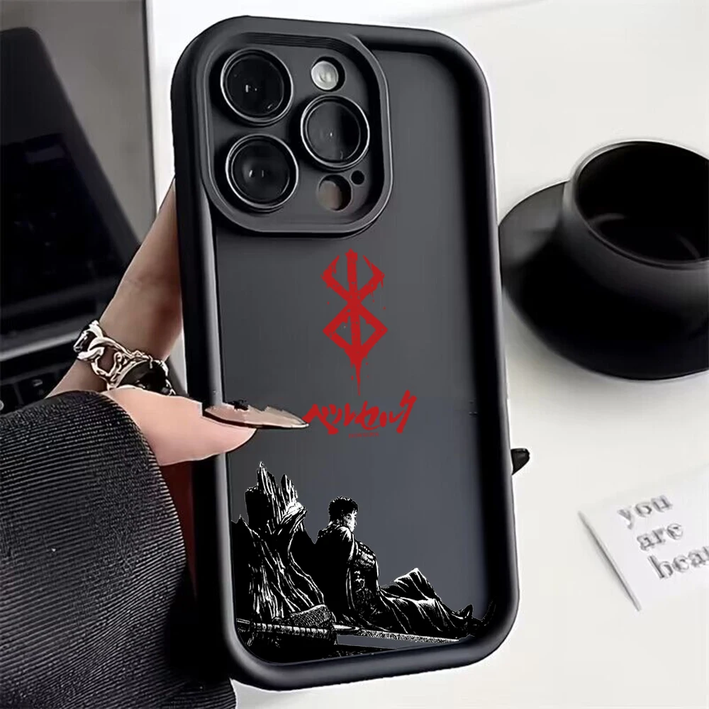 thumbnail image 1 of Berserk Guts funda de teléfono de Anime de sangre caliente para IPhone 15, 14, 13, 12, 11 Pro Max, Mini, XR, XS, X, 7, 8 Plus, funda de TPU suave con correa de mano, 1 of 5