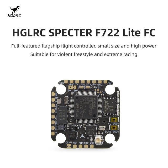 HGLRC SPECTER F722 Lite Flight Controller with ICM42688 Gyro & ELRS 2.4G Receiver Low Latency Anti-Interference for FPV Drone RC 1
