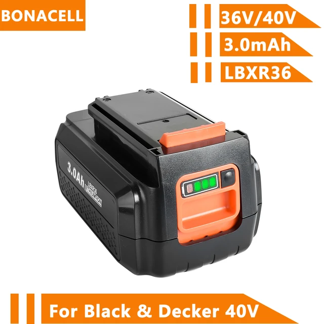 Replacement 5.0Ah 6.0Ah 40V MAX for Black & Decker LBX2040 LBXR36 LBXR2036  BL2036 Rechargeable Lithium Battery 36V Power Tools - AliExpress