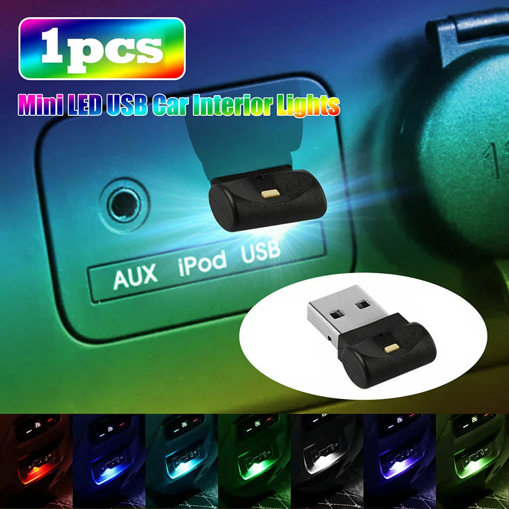 (Qty: 2) Mini USB LED Light, RGB Car LED Interior Lighting Kit, DC5V Smart  USB LED Atmosphere Light, Laptop Keyboard Light Home Decoration Night Lamp