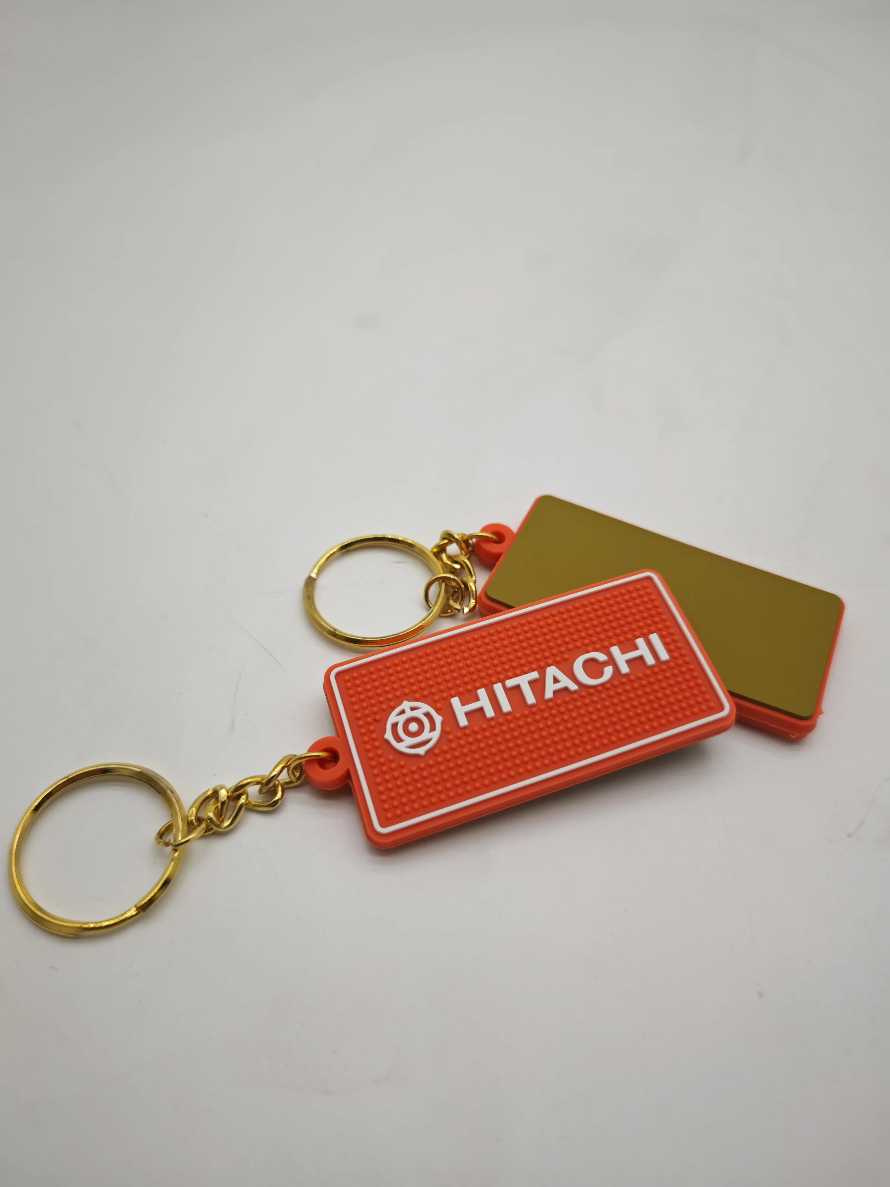 excavator Keychain key ring Hitachi caterpillara Rubber rectangular chain plate