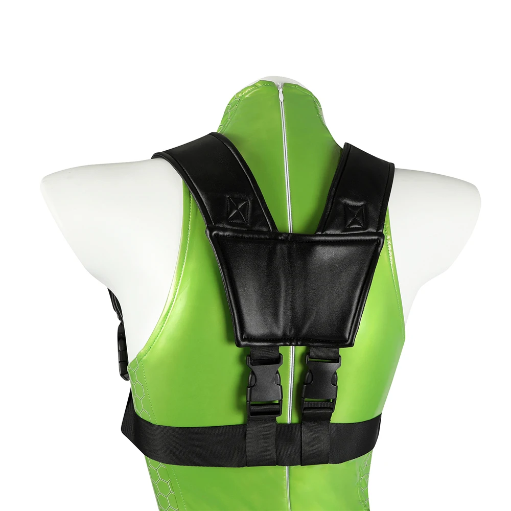 Super Sexy Cammy Cosplay Costume Street Fighter V 6 5 Sexy Green Bodysuit Leather Latex White Halloween Wig