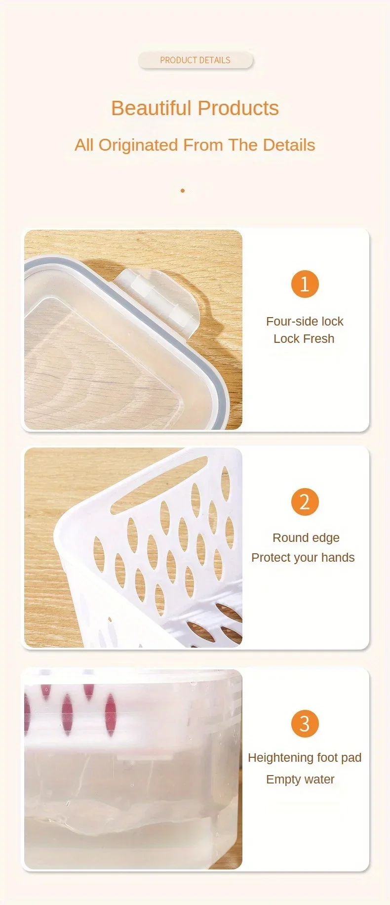 Durable PP material kitchen organizer for onion, ginger, and garlic storage.