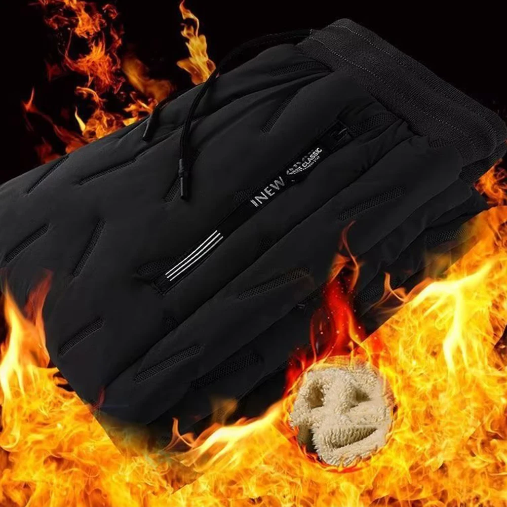 Men Waterproof Winter Warm Fleece Pants Casual Slim Sweatpants Track Pants Athletic Pant Thermal Winter Cycling Gym Training casual pants fleece pants