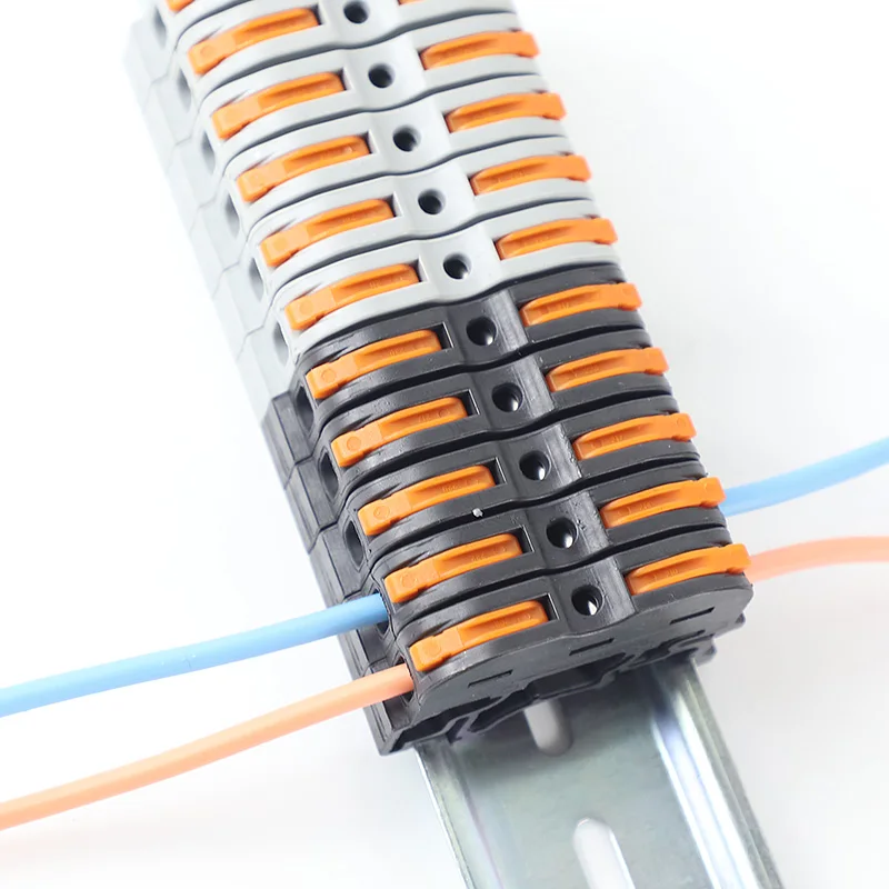 The Rail Type Wire Quick Terminal Block Presses The Wire Connector