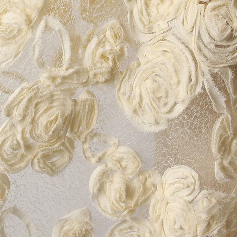 Fischgräten-Rippenstoff im europäischen Palaststil, doppellagiger bestickter Stoff, Modedesigner-Stoff, DIY Braut, Hochzeitskleid – Detail 2