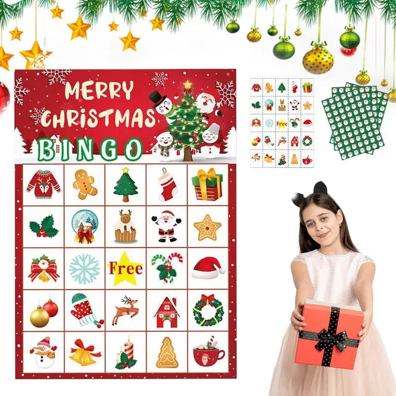 Christmas Game Cards Set Board Game Interactive Paper Card For 24 Players Seasonal Group Activity Play Family Night Fun For