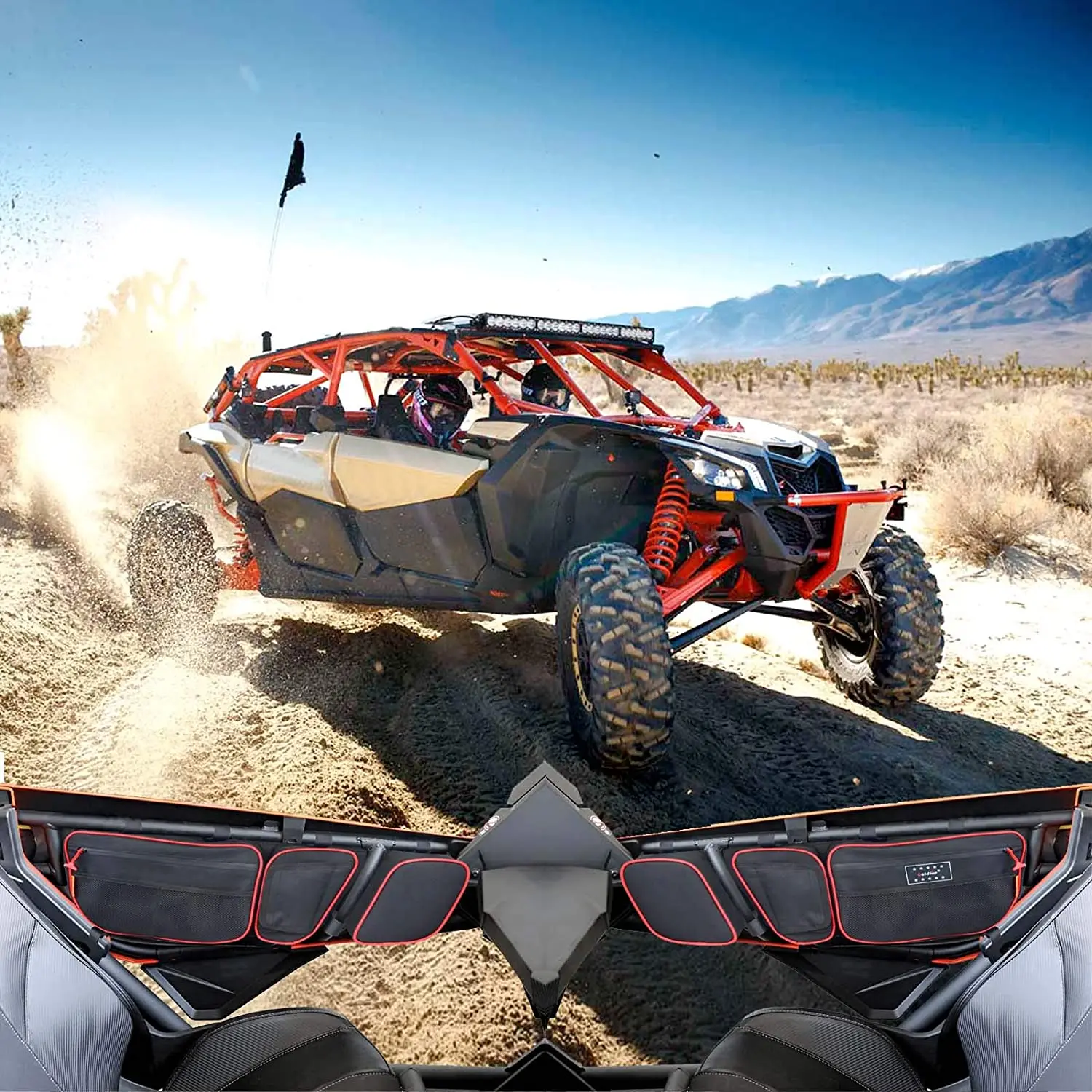 Goldfire UTV Side Storage Door Bag Knee Pad Center Storage Bag Car Organizer For Can Am Maverick X3 Max 2017-2022 Accessories