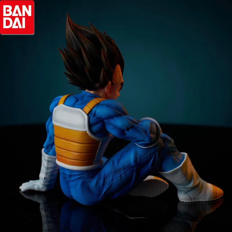 15cm Anime Dragon Ball Vegeta Figure GK Vegeta IV Action Figure Sitting Position Spacesuit Super Saiyan PVC Model Ornament Toys