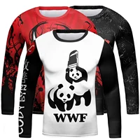 Kids Long Sleeve Sport Shirt Boys Children Jiu Jitsu MMA Bjj Kickboxing Boxing Muay Thai T-Shirt Running Training Gym Clothing