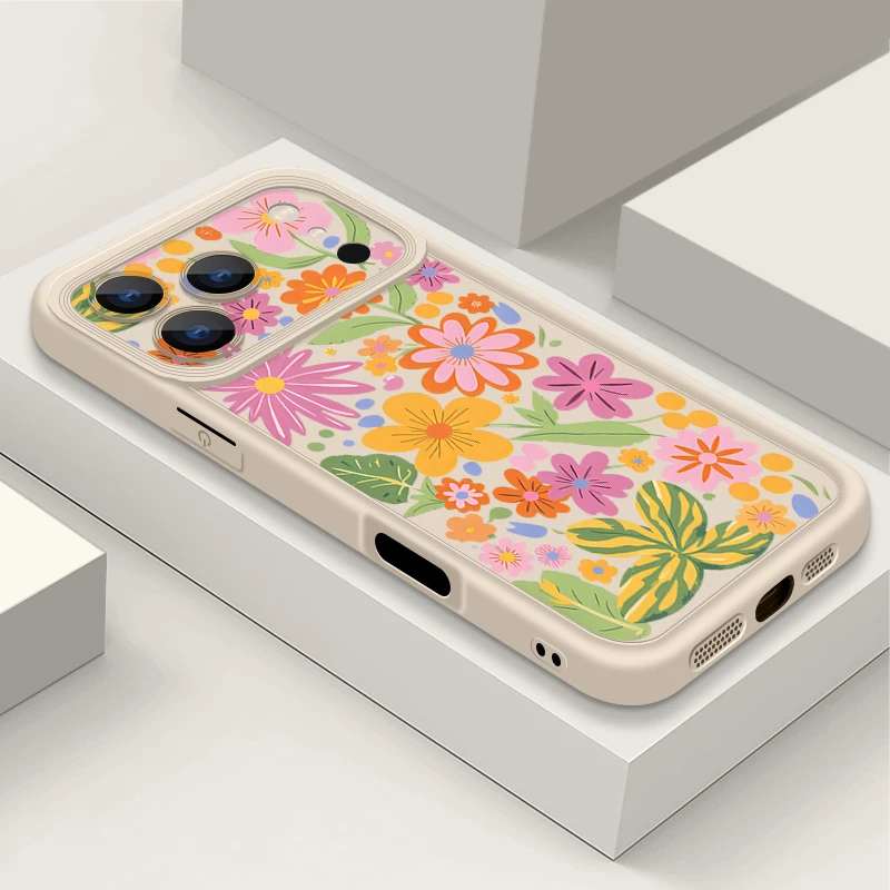 Pink Flowers Print TPU Soft Silicone Phone Cover
