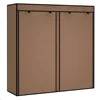 Double row 9-grid non-woven shoe cabinet in coffee color 2