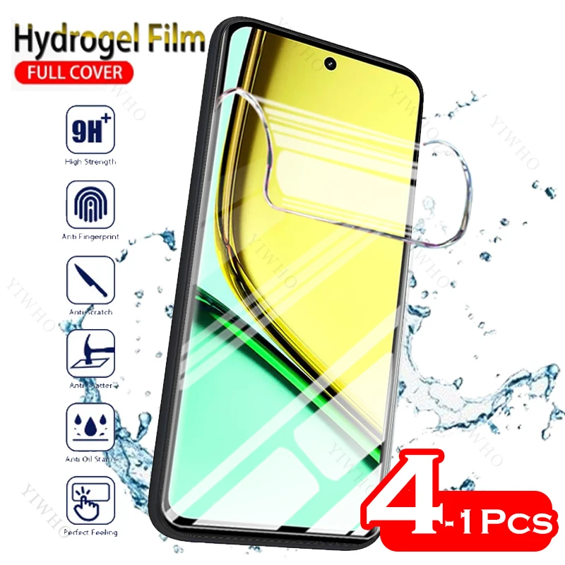 

4-1psc Front Safety Hydrogel Film for Realme C67 4G 6.72" Protective Screen Protectors Clear Transparent Film Not Tempered Glass