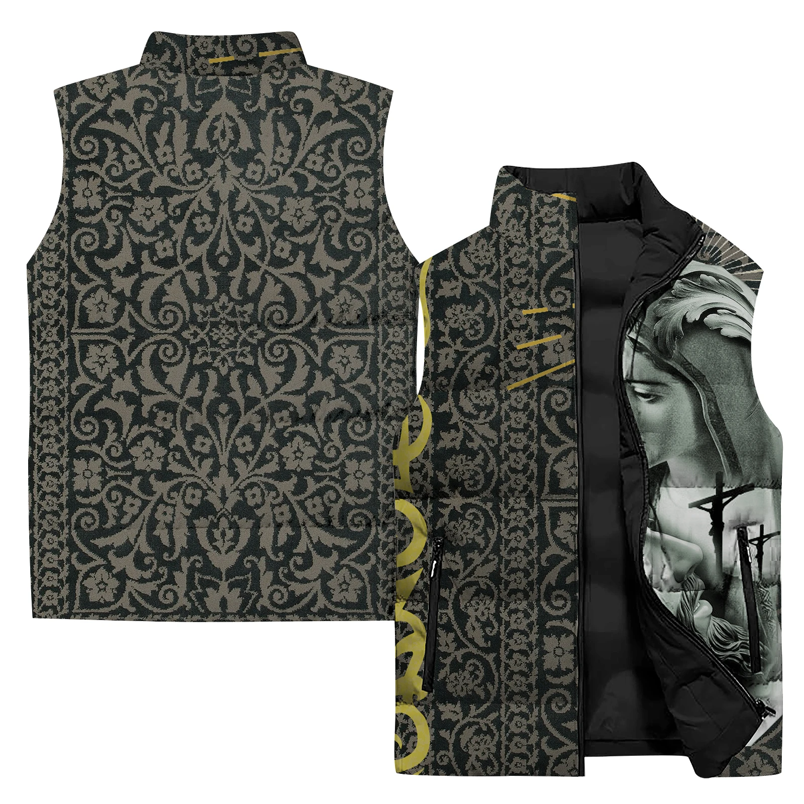 thumbnail image 1 of Chalecos ligeros para hombre Chaquetas de invierno cálidas para hombre Chaquetas de plumas de Jesús para hombre 2024 Chaleco de trabajo religioso con esculturas de moda Abrigo fresco para el trabajo, 1 of 5