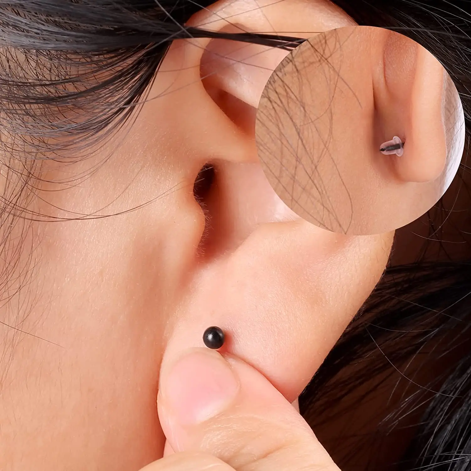 400 Stück durchsichtige Kunststoff-Kugel-Ohrstecker, Spar-Piercing-Halterungen, medizinische Qualität für Damen und Herren, empfindliche Ohren, Sportchirurgie, Arbeit – Detail 8