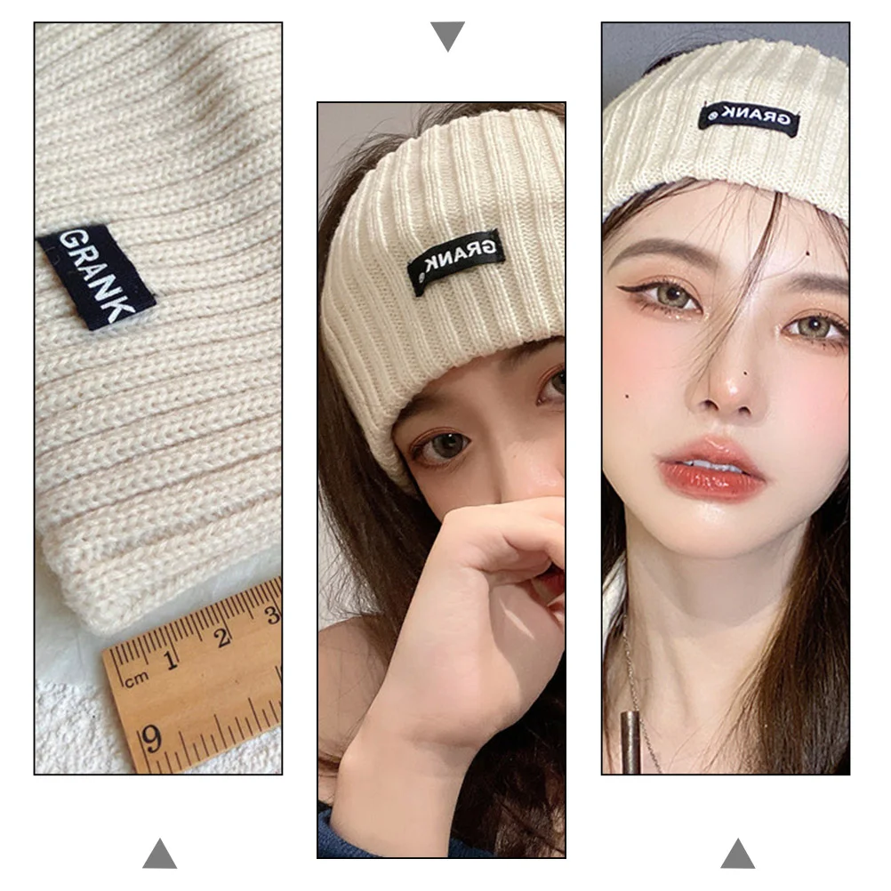 Wide Hair Band Woven Woolen Yarn Knitting Headwear Warm Hand Knitted Decorative Ribbons Broadside Yoga Headband Comfortable