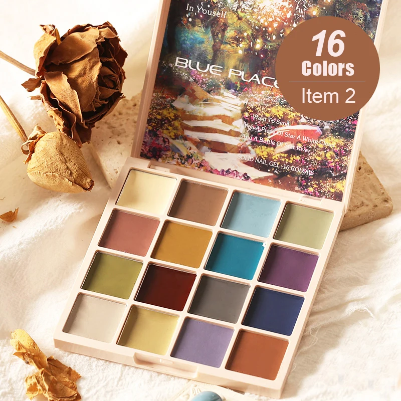 Yajun Paleta de verniz de unhas de gel em creme sólido, conjunto de pintura  de gel semipermanente de 16 cores com pincéis para unhas, kit de manicure