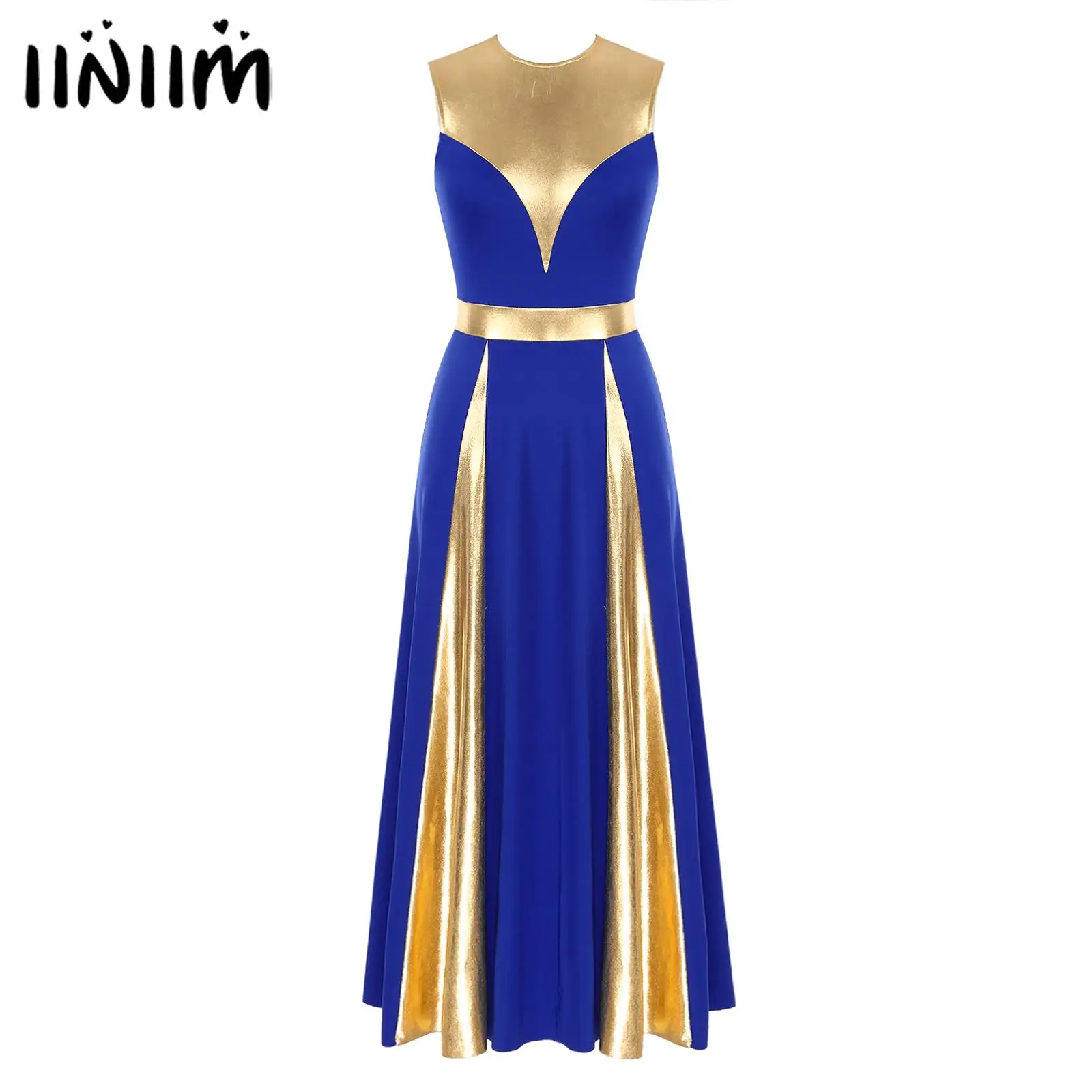 

Womens Ballet Lyrical Dance Prom Party Dress Sleeveless Dresses Church Worship Liturgical Celebration Spirit Praise Dancewear