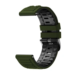 High - Performance 22mm Sport Silicone Watch Strap Replacement Bracelet - 22mm Watchband (Army Green Black)