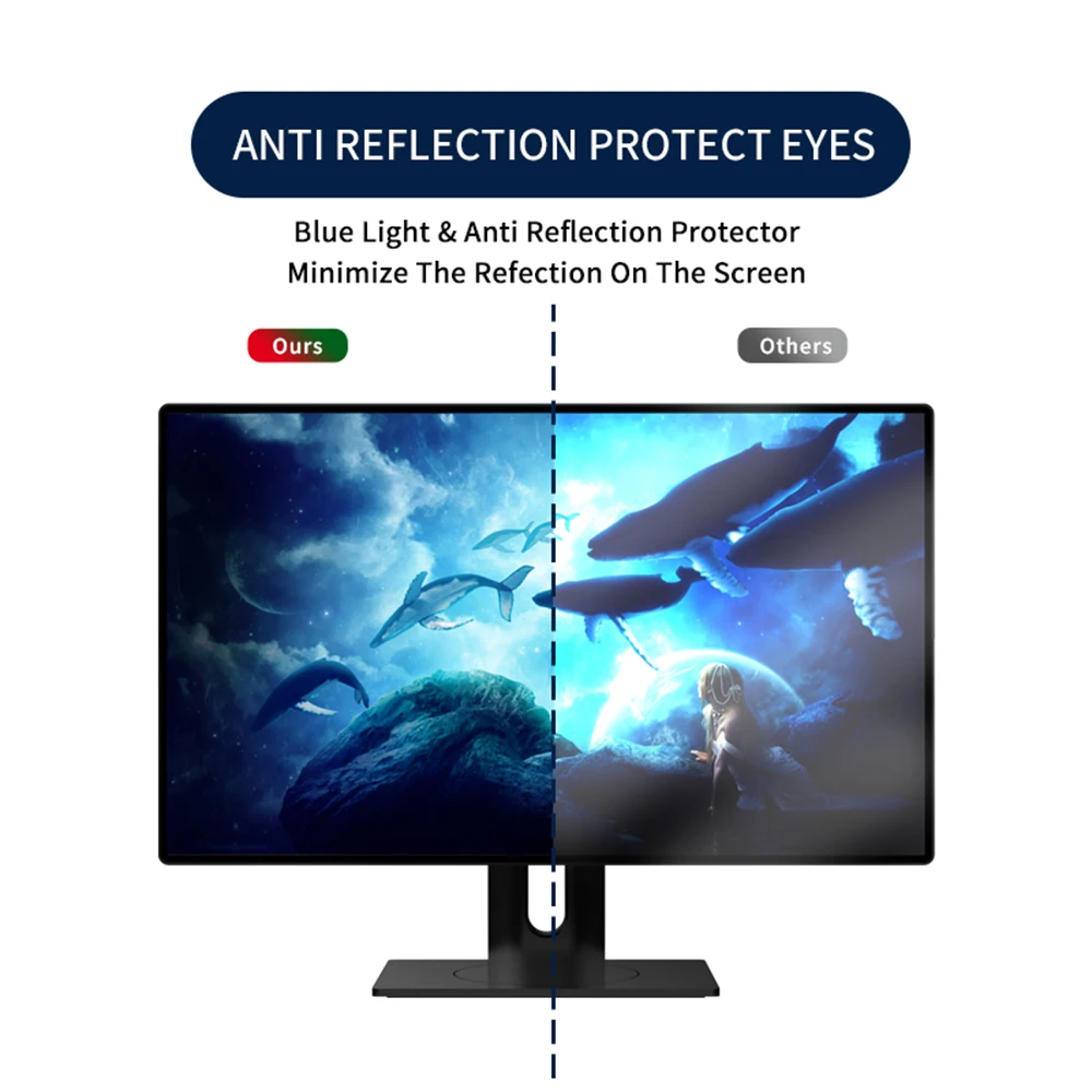 Computer Screen Protector Eye Protection Film Anti-Reflection 16:9 20-32in Hanging Acrylic Blue Light Anti-Reflection Protection