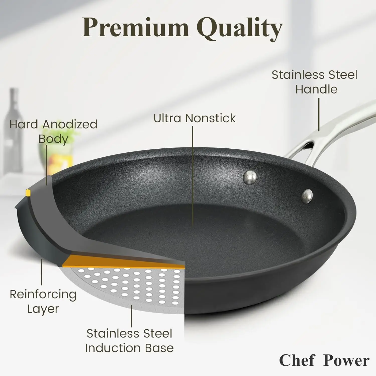 Stainless Steel Handle, Pots and Pans Set Non Stick, Kitchen Induction 3