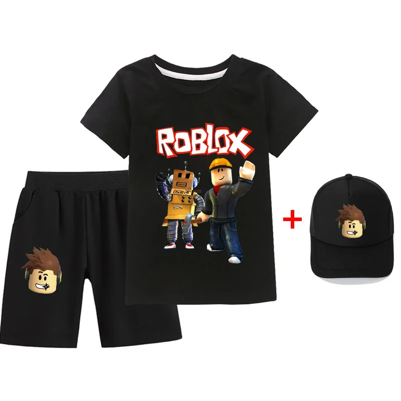 Roblox-Terno casual bidimensional para meninos e meninas, camiseta e shorts  infantis, anime de jogo envolvente, melhor presente, novo - AliExpress