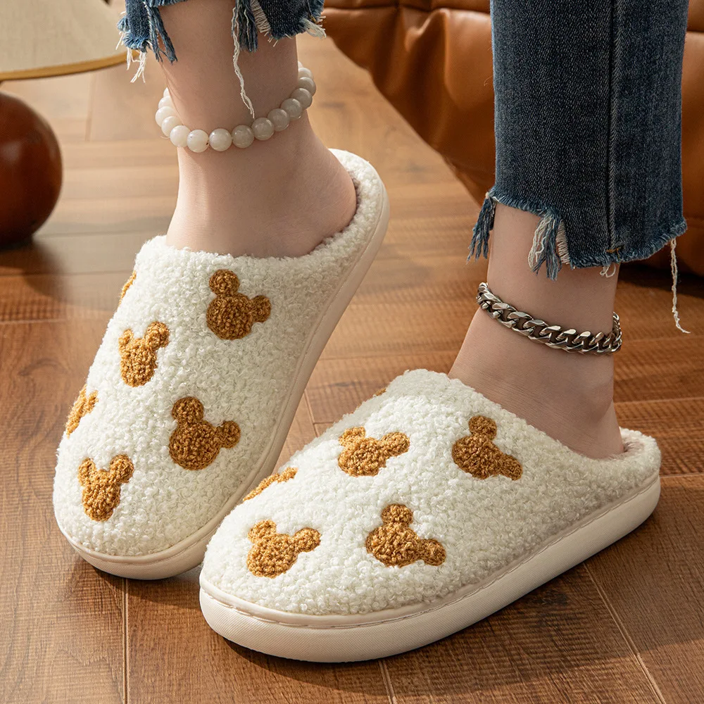 Fashion House Slippers for Women Men Winter Warm Home Comfy Shoes Cute Cartoon Indoor Slides Soft Sole Shoes Christmas Gifts 4