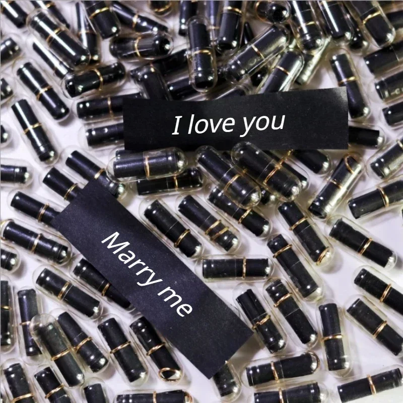 100Pcs Mini Message Capsules Blank Notes Pill With Roll Paper Wish Bottle Transparent Capsules Wedding Party Valentine's Gift