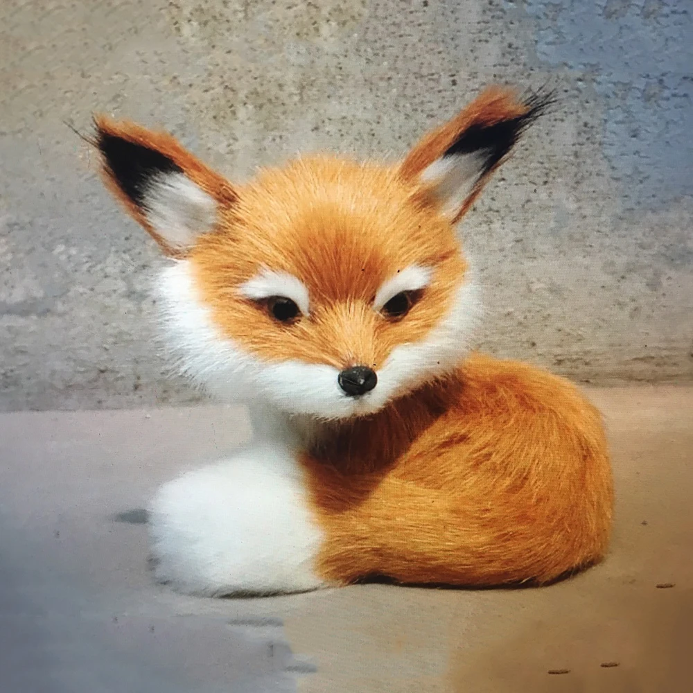 1pc Cute Realistic Small Fox Stuffed Animal Soft Plush Kids Toy Home Decor  Gift