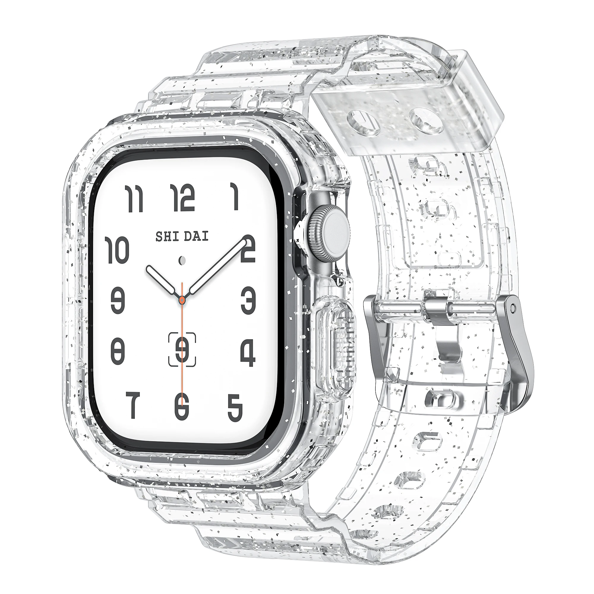 Transparent Silicone Band and Case for Smartwatch - Sport Strap, Ashion Design